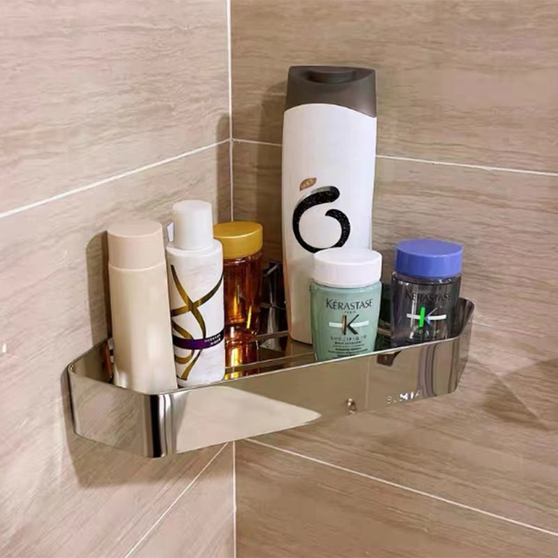 2-Piece Stainless Steel Bathroom Accessory Set 11.8" W Triangle Bath Shelf