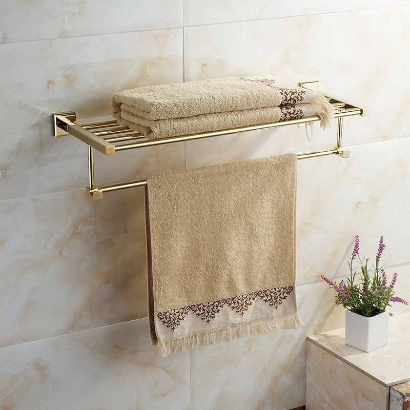 Polished Brass Classic Bathroom Accessory with Bath Shelf/Towel Bar & Paper Holder