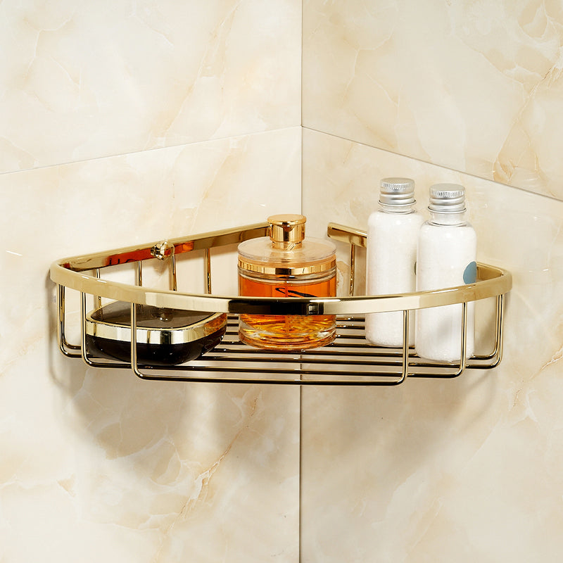 Polished Brass Classic Bathroom Accessory with Bath Shelf/Towel Bar & Paper Holder