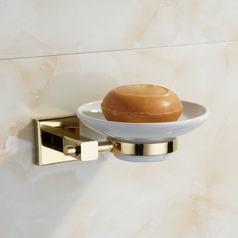 Polished Brass Classic Bathroom Accessory with Bath Shelf/Towel Bar & Paper Holder