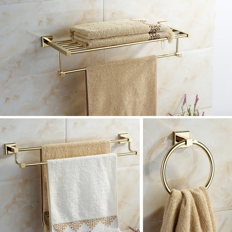 Polished Brass Classic Bathroom Accessory with Bath Shelf/Towel Bar & Paper Holder