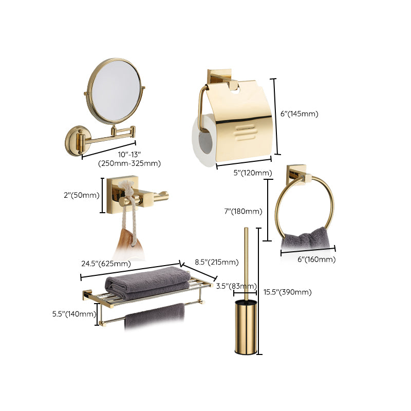 Polished Brass Classic Bathroom Accessory with Bath Shelf/Towel Bar & Paper Holder