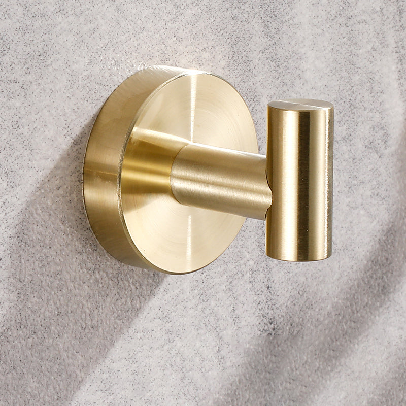 Modern Bathroom Accessory Set Metal Robe Hooks in Polished Chrome/Gold