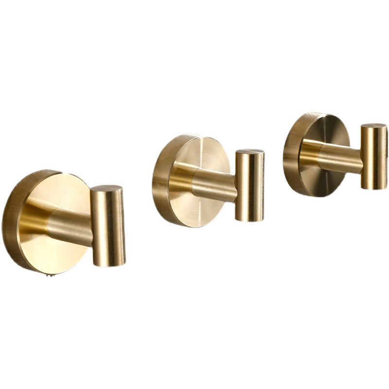 Modern Bathroom Accessory Set Metal Robe Hooks in Polished Chrome/Gold