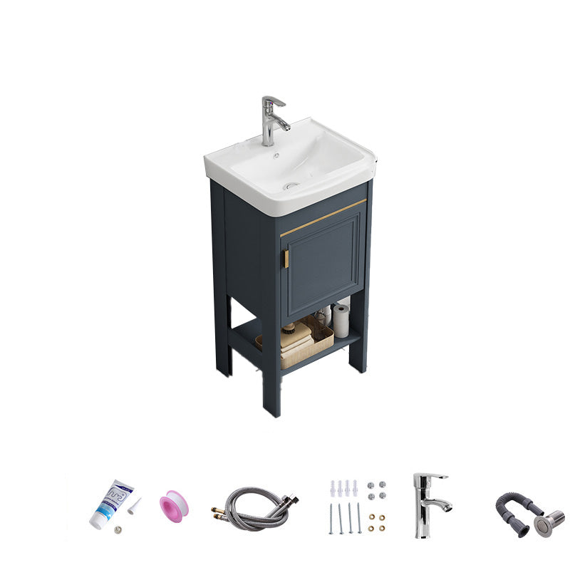 Free Standing Vanity Set Ceramic Sink Drawer Faucet Vanity with Mirror