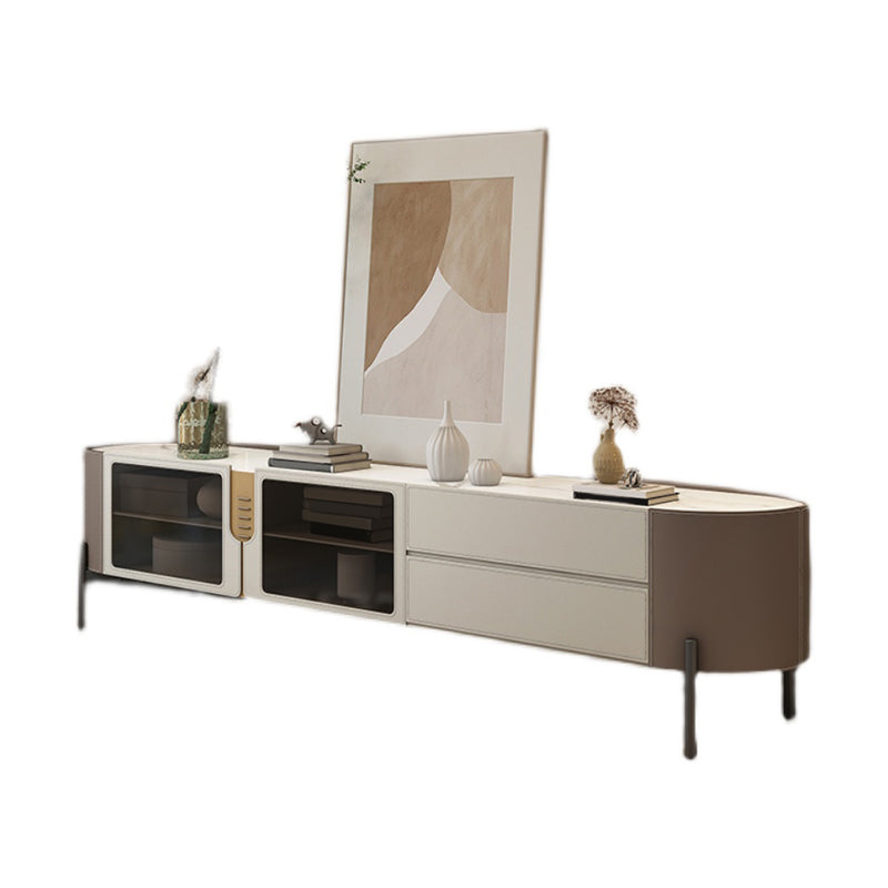 Contemporary TV Media Console Stone Media Console with Drawers