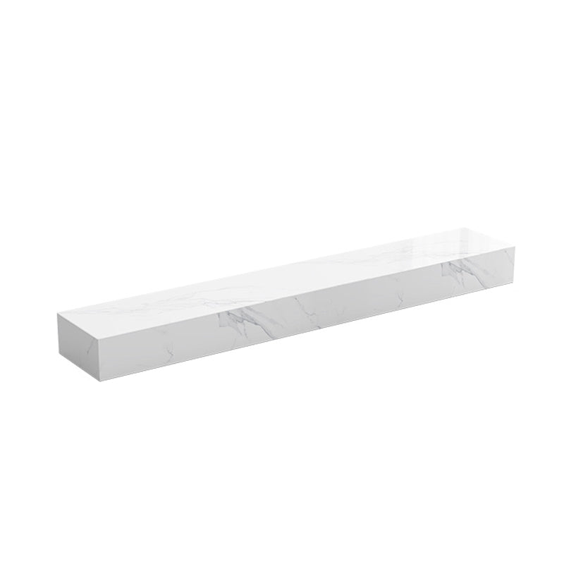 Contemporary TV Stand Console White Stone Media Console with Drawers