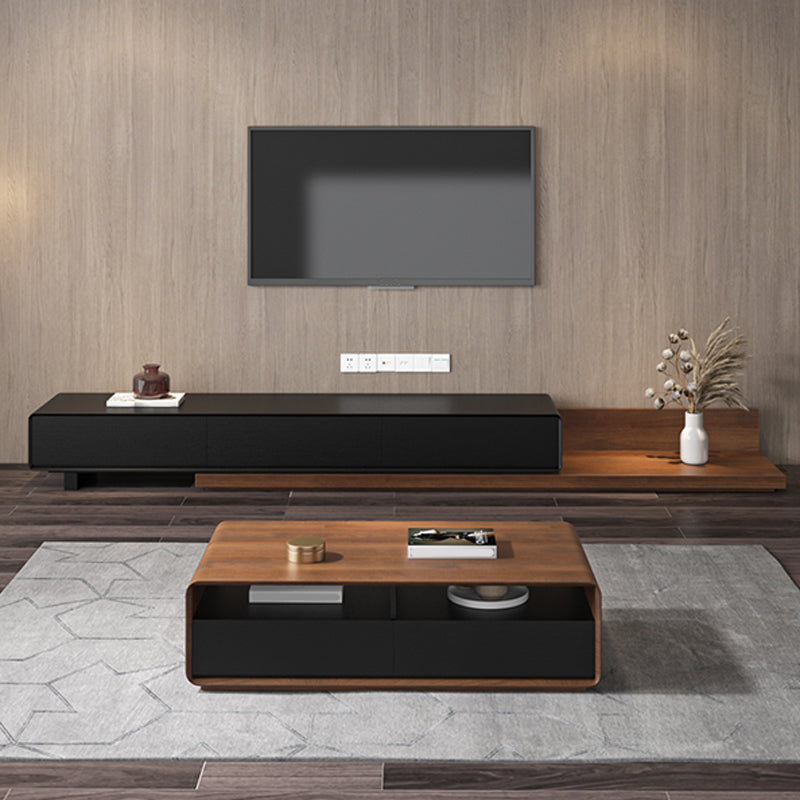 Open Storage TV Media Console Scandinavian Media Console with Drawers