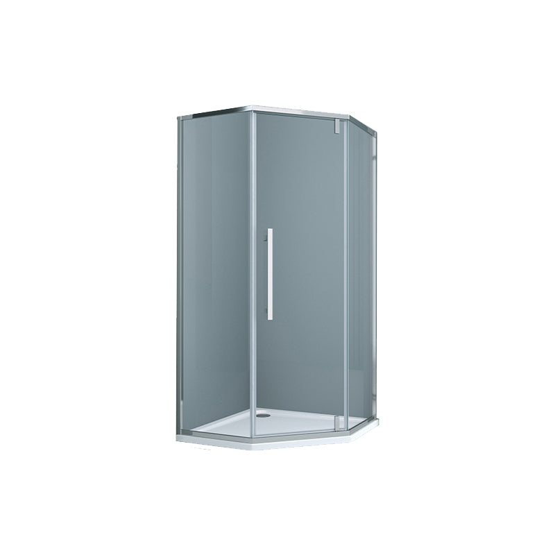 304 Stainless Steel Frame Shower Enclosure Neo-Angle Tempered Glass Shower Stall