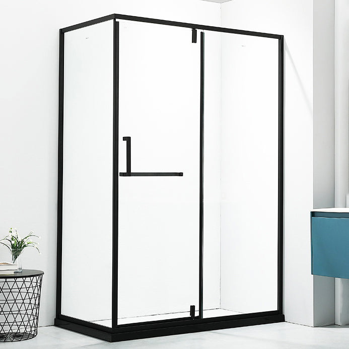 Black Rectangle Shower Enclosure Clear Tempered Glass Shower Enclosure