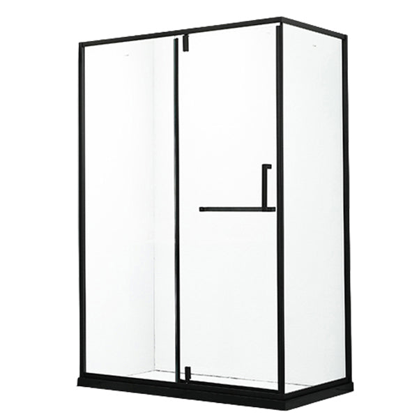 Black Rectangle Shower Enclosure Clear Tempered Glass Shower Enclosure