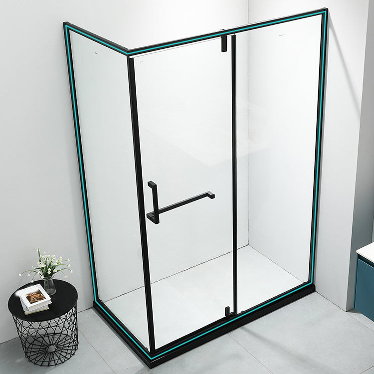 Black Rectangle Shower Enclosure Clear Tempered Glass Shower Enclosure