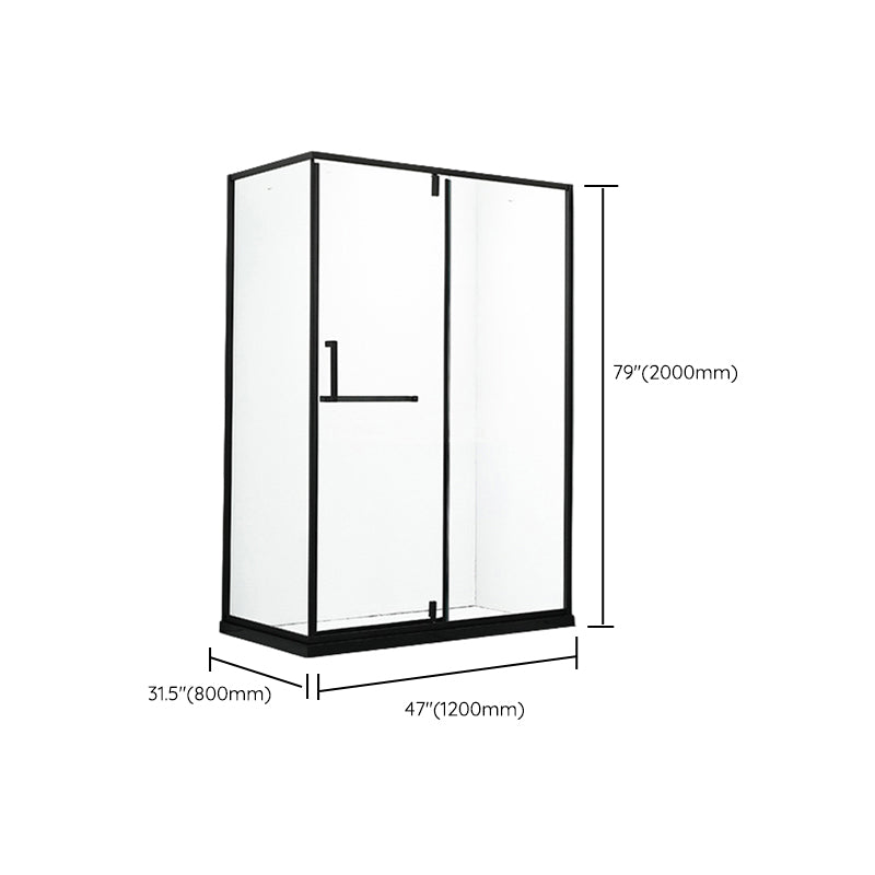 Black Rectangle Shower Enclosure Clear Tempered Glass Shower Enclosure