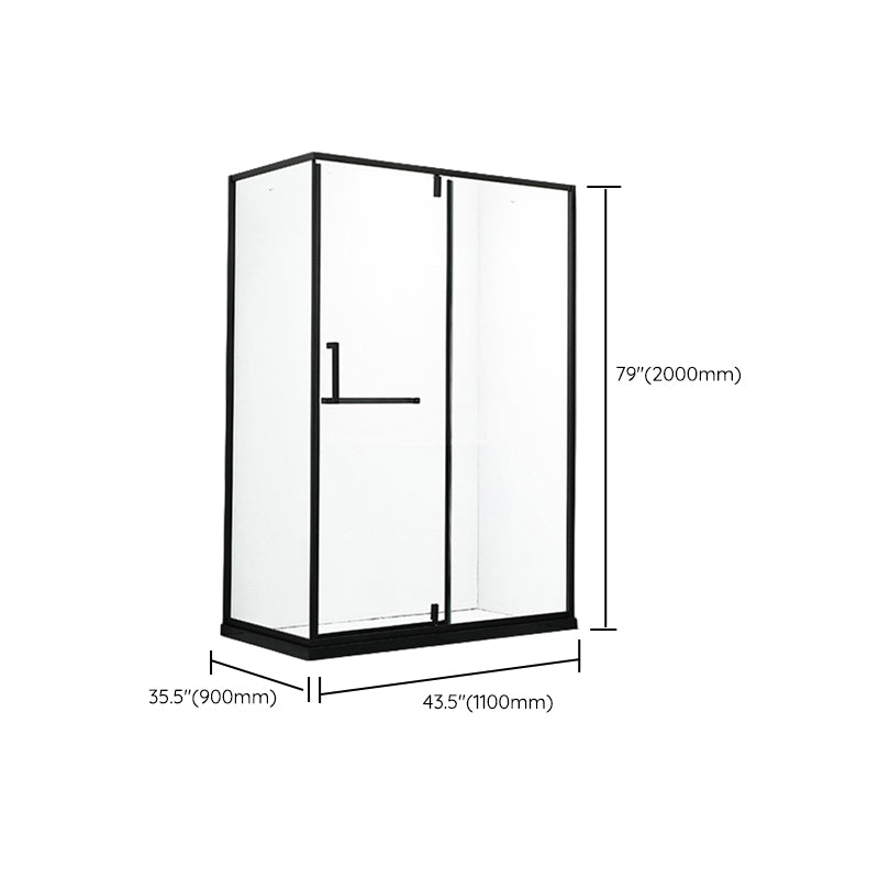 Black Rectangle Shower Enclosure Clear Tempered Glass Shower Enclosure