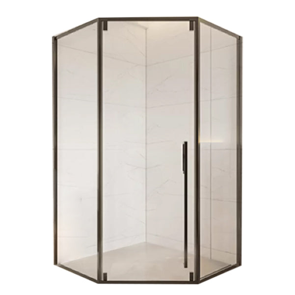 Neo-Angle Clear Tempered Shower Enclosure Framed Double Sliding Shower Kit