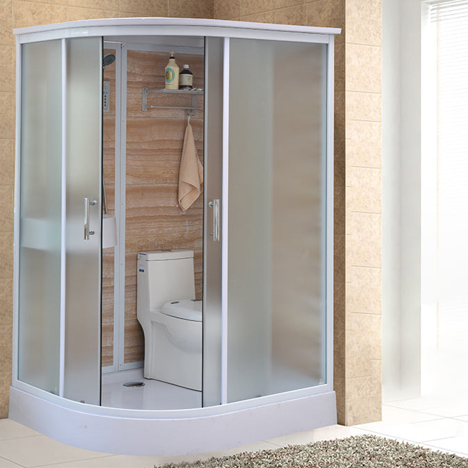 Double Sliding Shower Stall Tempered Glass Shower Stall with Hand Shower