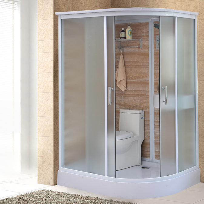 Double Sliding Shower Stall Tempered Glass Shower Stall with Hand Shower