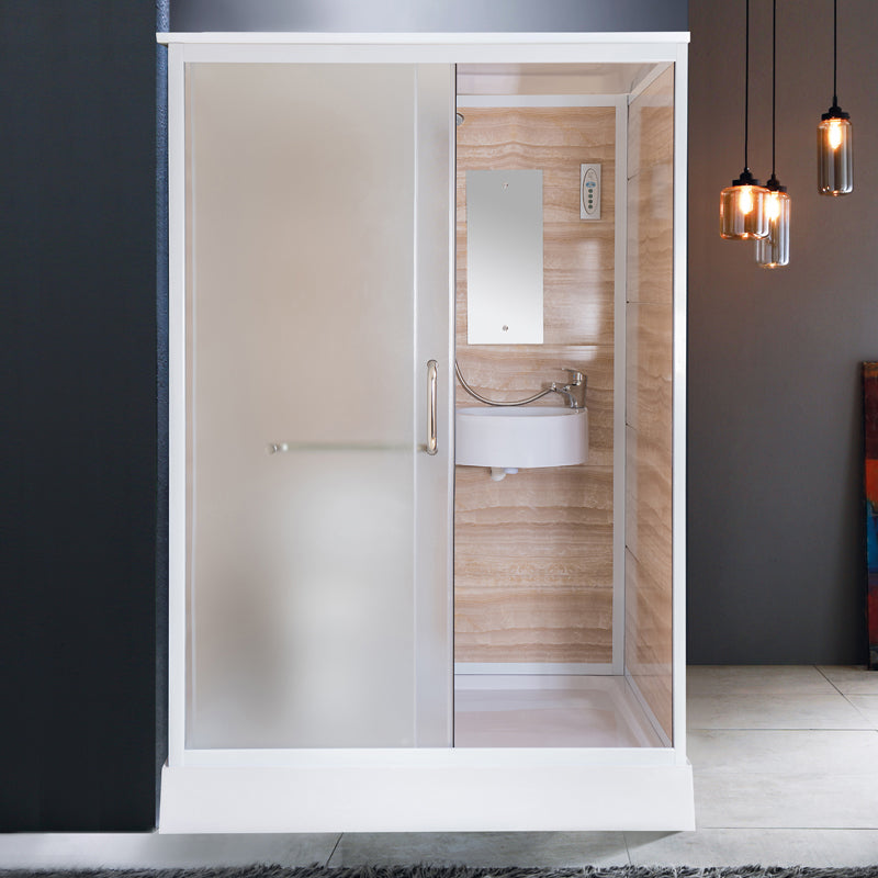 Single Sliding Shower Stall Rectangle Shower Stall with Towel Bar