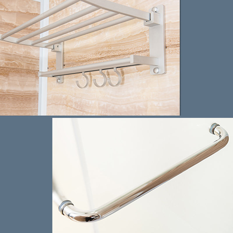 Single Sliding Shower Stall Rectangle Shower Stall with Towel Bar