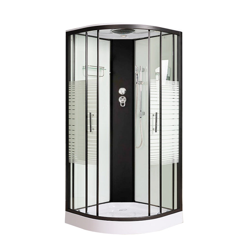 Rounded Shower Stall Double Sliding Shower Stall with Towel Bar