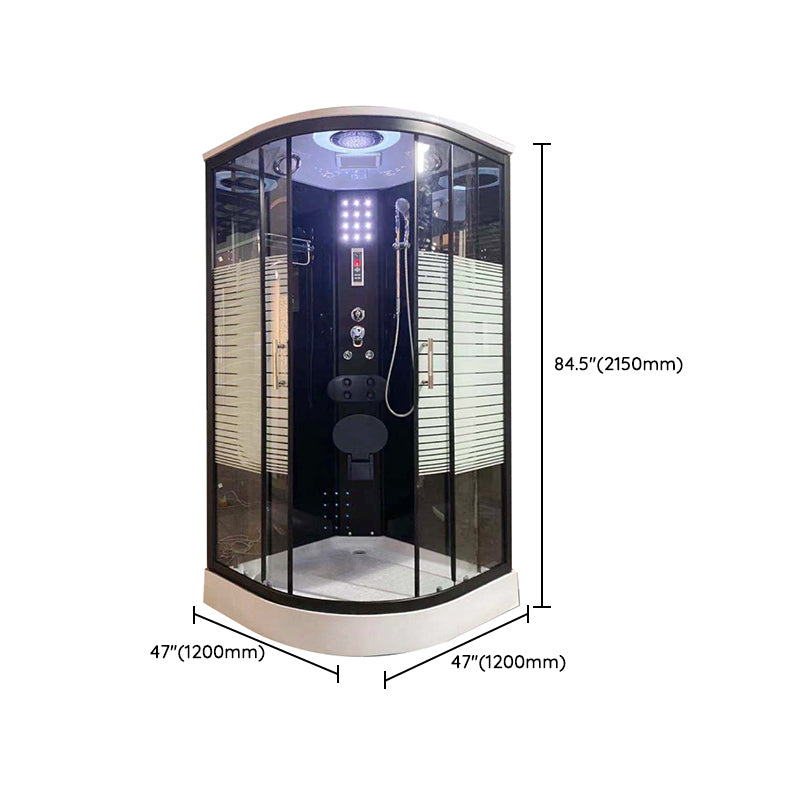 Rounded Shower Stall Double Sliding Shower Stall with Towel Bar