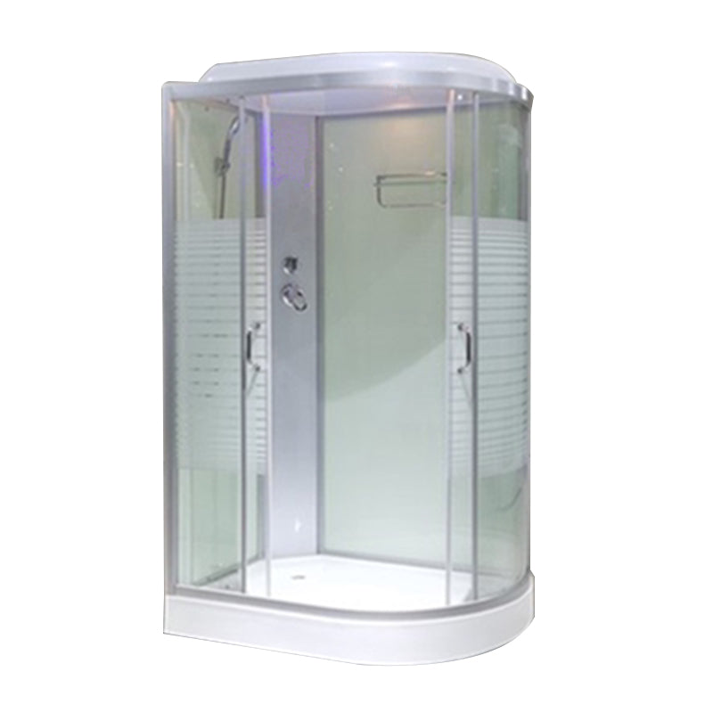 Double Sliding Rounded Shower Stall Tempered Glass Shower Stall with Hand Shower