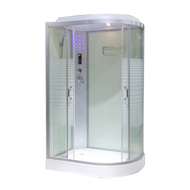 Double Sliding Rounded Shower Stall Tempered Glass Shower Stall with Hand Shower