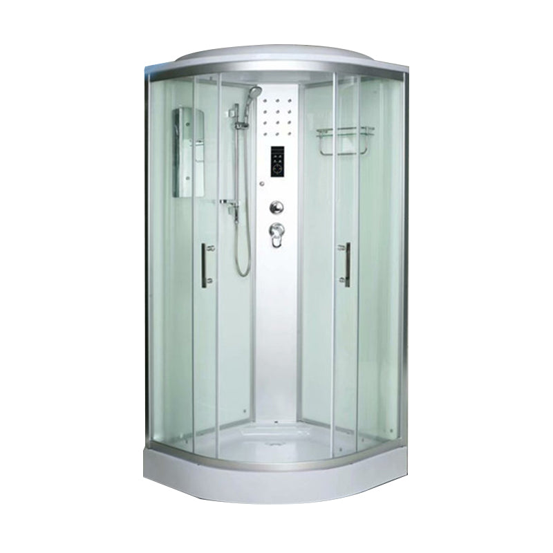 Rounded Shower Stall Double Sliding Shower Stall with Rain Shower