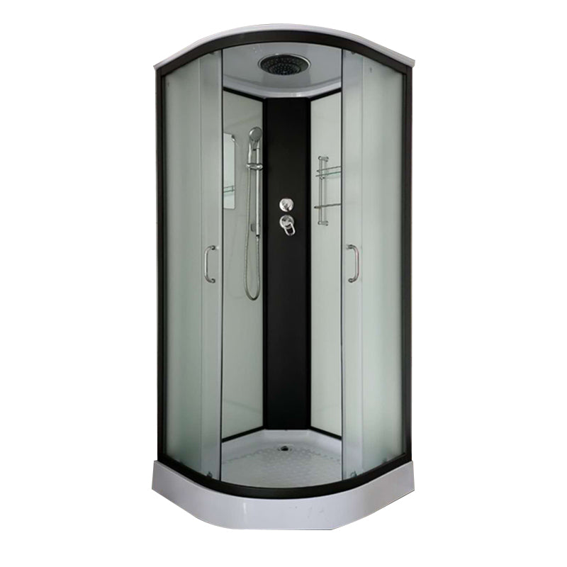 Rounded Shower Stall Double Sliding Shower Stall with Rain Shower