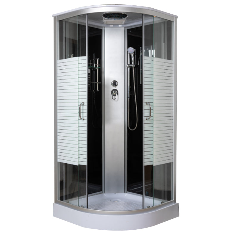 Rounded Shower Stall Double Sliding Shower Stall with Rain Shower