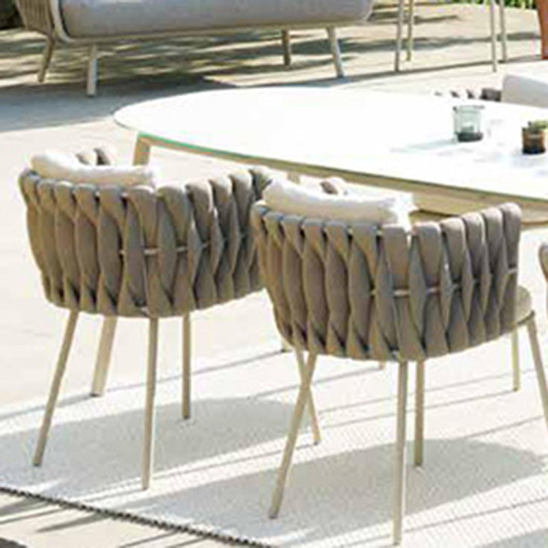 Modern Style Geometric Courtyard Table Aluminium Outdoor Table