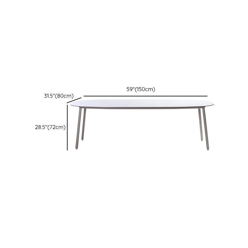 Modern Style Geometric Courtyard Table Aluminium Outdoor Table