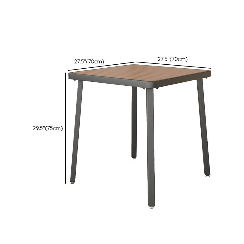 Modern Waterproof Wood Courtyard Table Geometric Outdoor Table