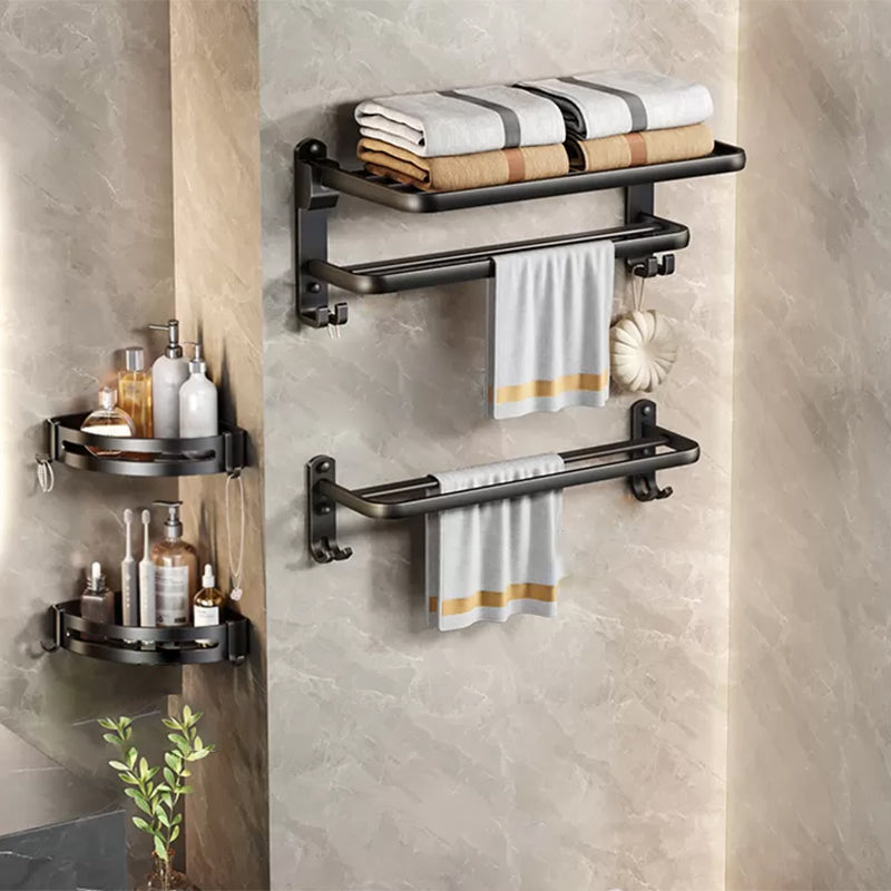 Modern Bath Hardware Set Black Bath Shelf Paper Holder Bathroom Accessory Kit