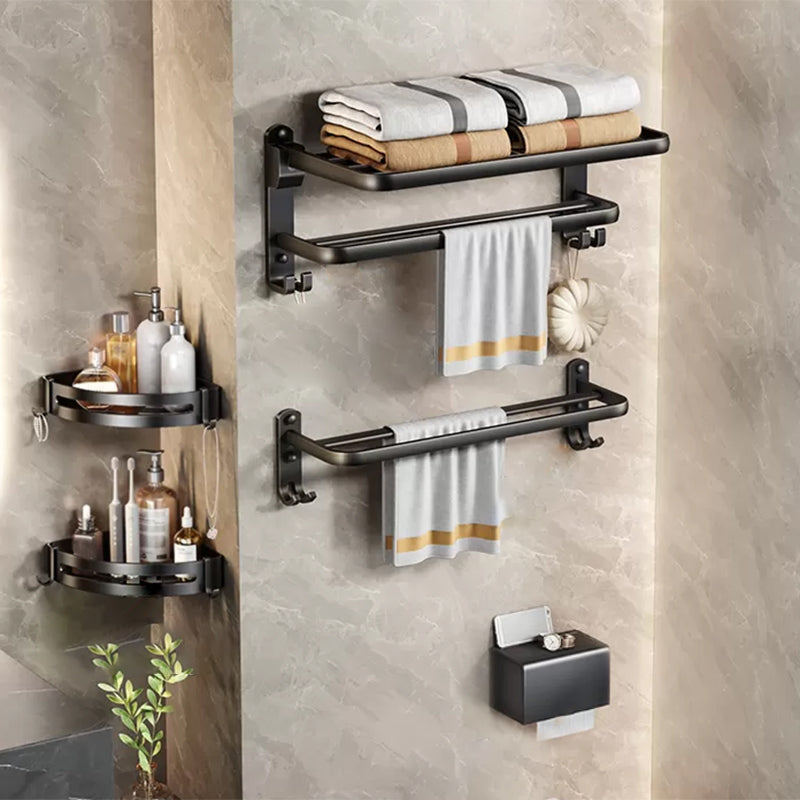 Modern Bath Hardware Set Black Bath Shelf Paper Holder Bathroom Accessory Kit