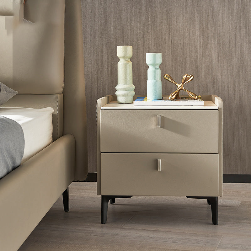 Contemporary Bedside Cabinet Stone Bed Nightstand with Drawers