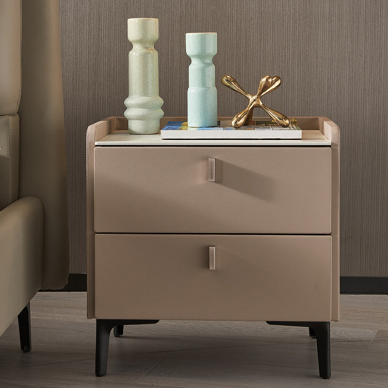 Contemporary Bedside Cabinet Stone Bed Nightstand with Drawers