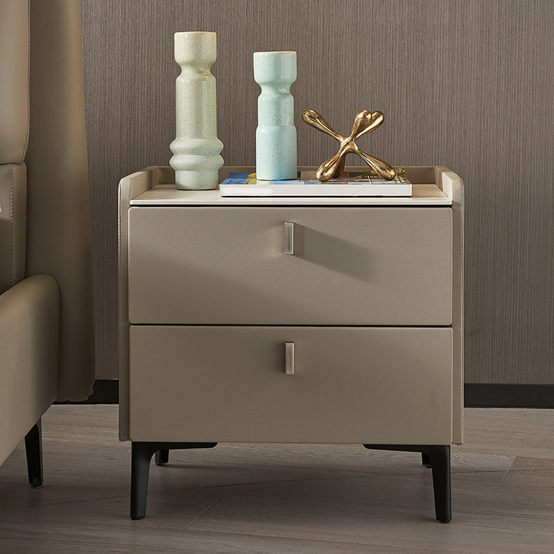 Contemporary Bedside Cabinet Stone Bed Nightstand with Drawers