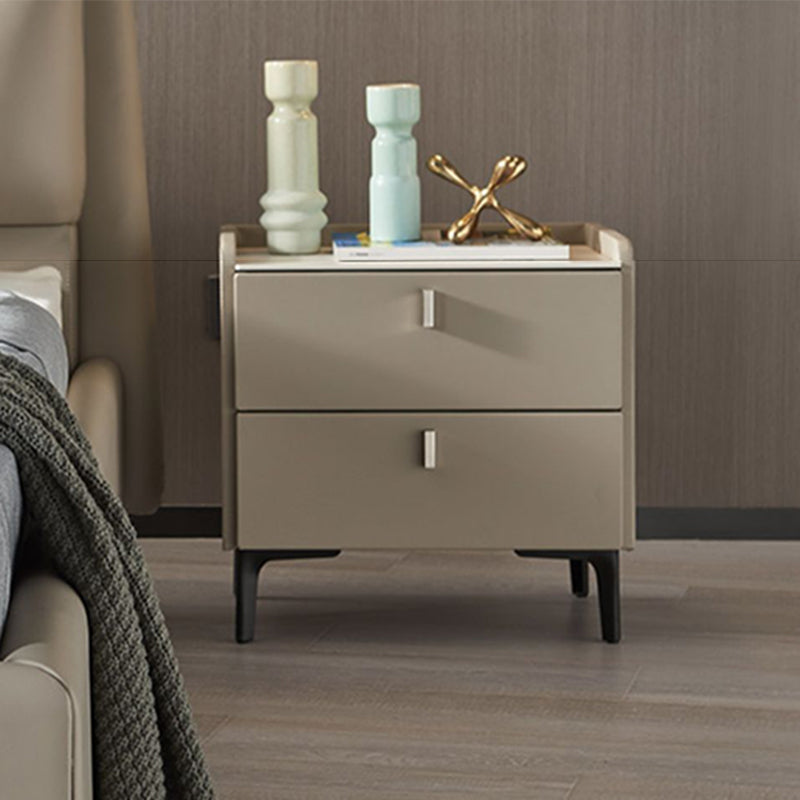 Contemporary Bedside Cabinet Stone Bed Nightstand with Drawers