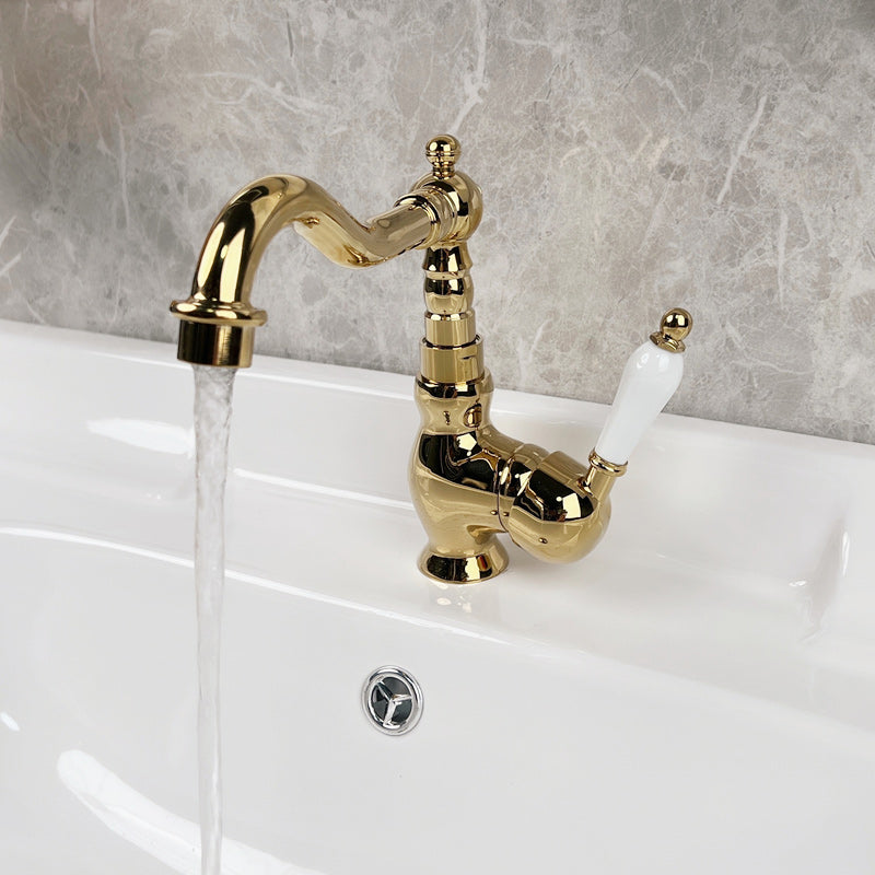 Glam Brass Bathroom Sink Faucet with 1-Handle Vessel Sink Bathroom Faucet