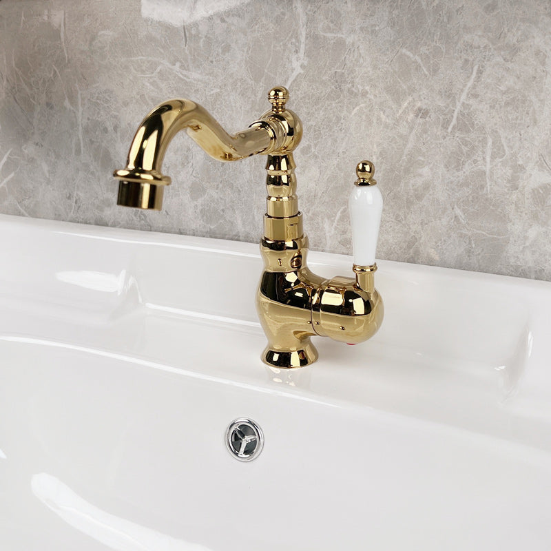 Glam Brass Bathroom Sink Faucet with 1-Handle Vessel Sink Bathroom Faucet