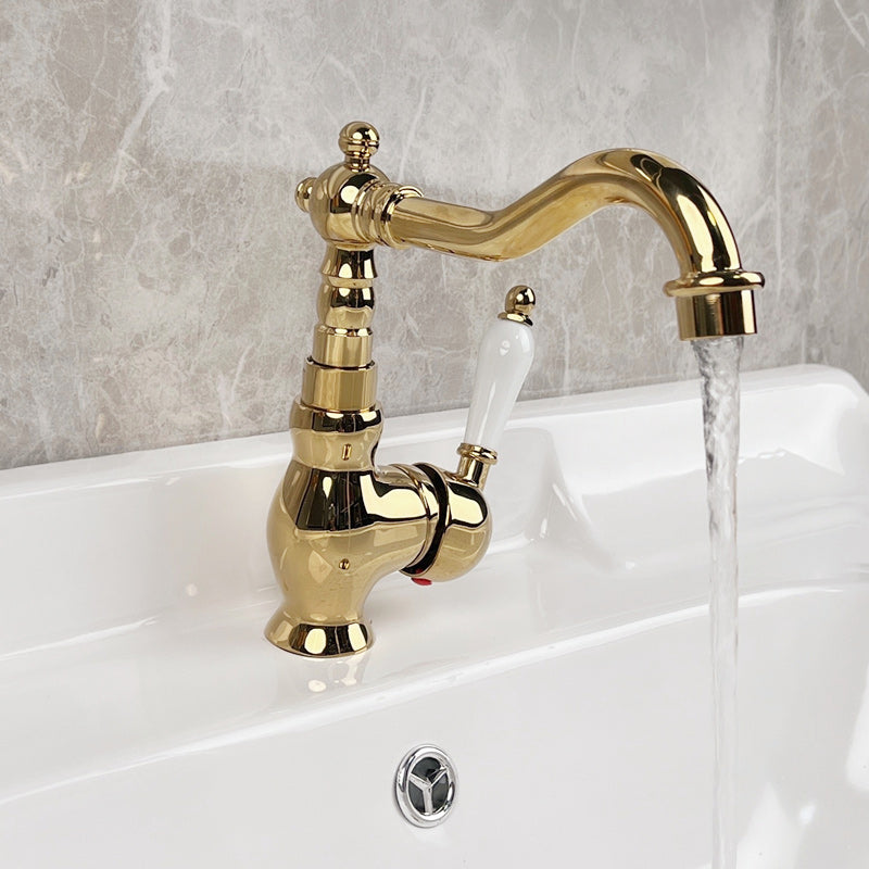 Glam Brass Bathroom Sink Faucet with 1-Handle Vessel Sink Bathroom Faucet