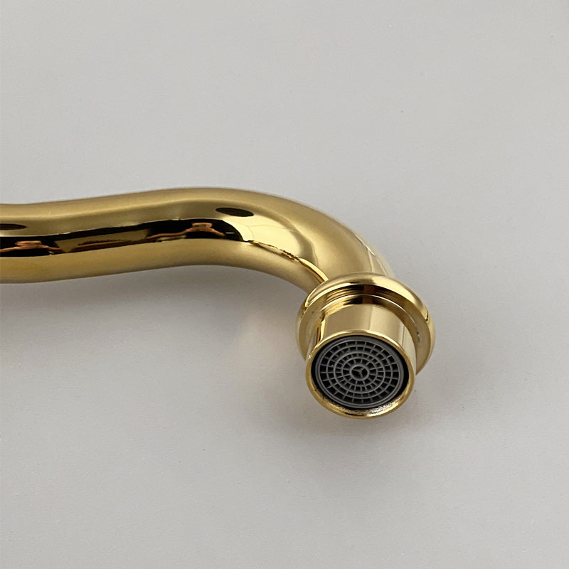 Glam Brass Bathroom Sink Faucet with 1-Handle Vessel Sink Bathroom Faucet