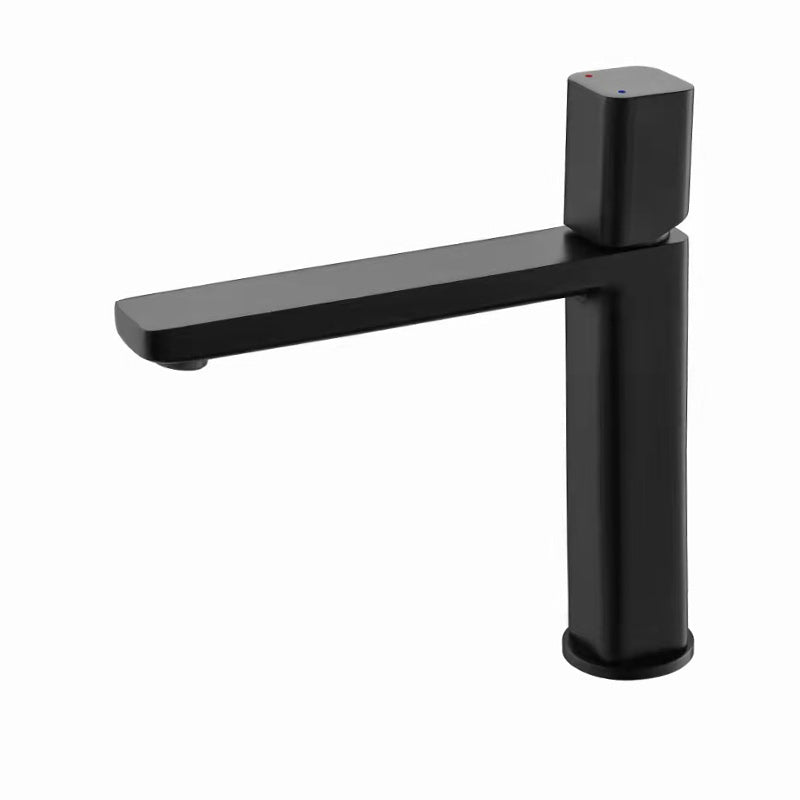 Modern Bathroom Sink Faucet with Single Handle Brass Square Faucet