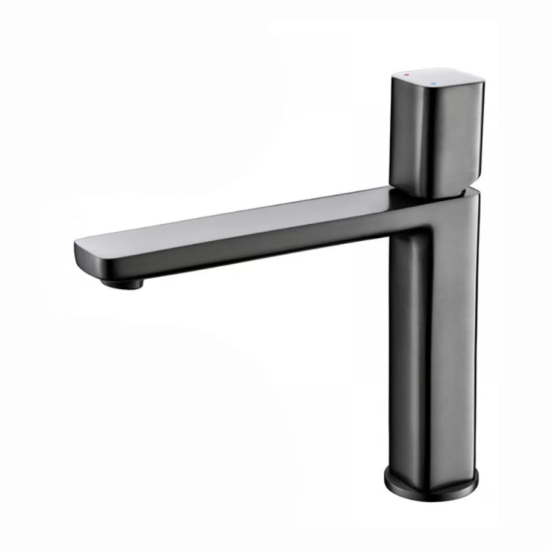 Modern Bathroom Sink Faucet with Single Handle Brass Square Faucet