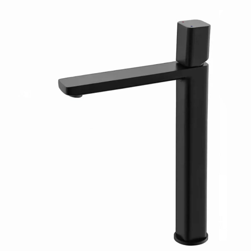 Modern Bathroom Sink Faucet with Single Handle Brass Square Faucet