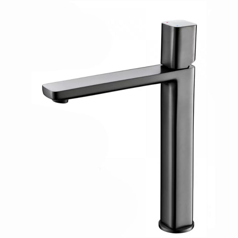 Modern Bathroom Sink Faucet with Single Handle Brass Square Faucet