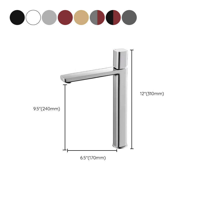 Modern Bathroom Sink Faucet with Single Handle Brass Square Faucet