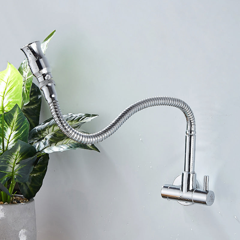 Modern Wall Mounted Bar Faucet Single Lever High Profile Kitchen Faucet