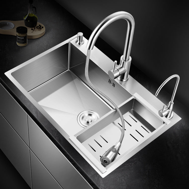 Modern Kitchen Bar Sink Stainless Steel with Basket Strainer Workstation